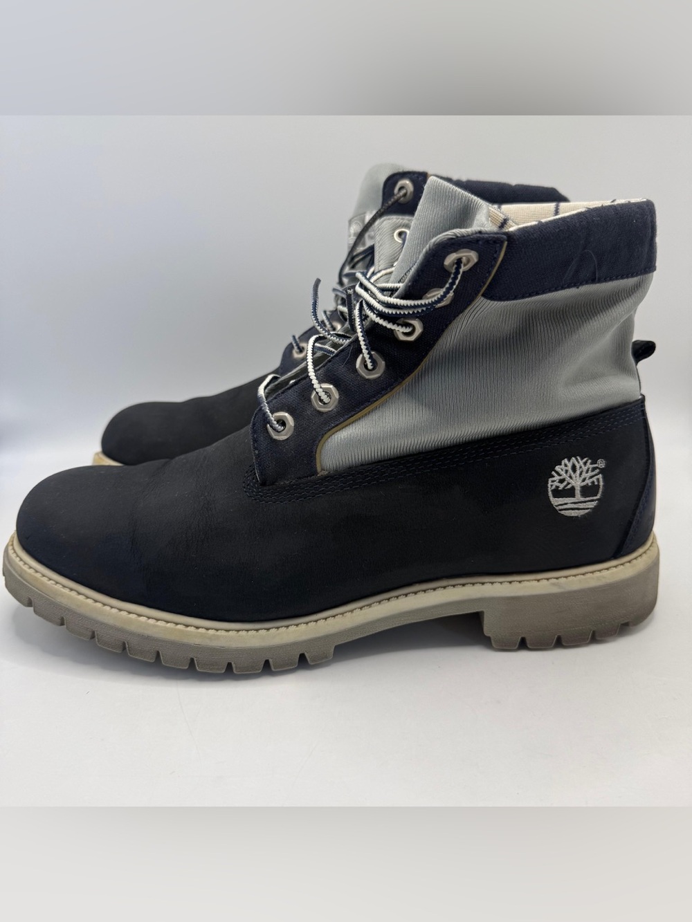 Timberland 6 Inch Premium Boots Navy Blue Gray Men’s Size 11M Waterproof